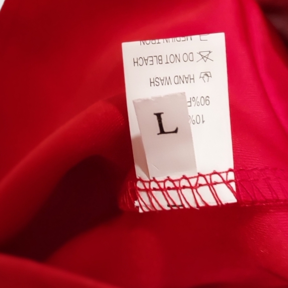 Elegant Red Floor Length Gown, Size L - Picture 7 of 9